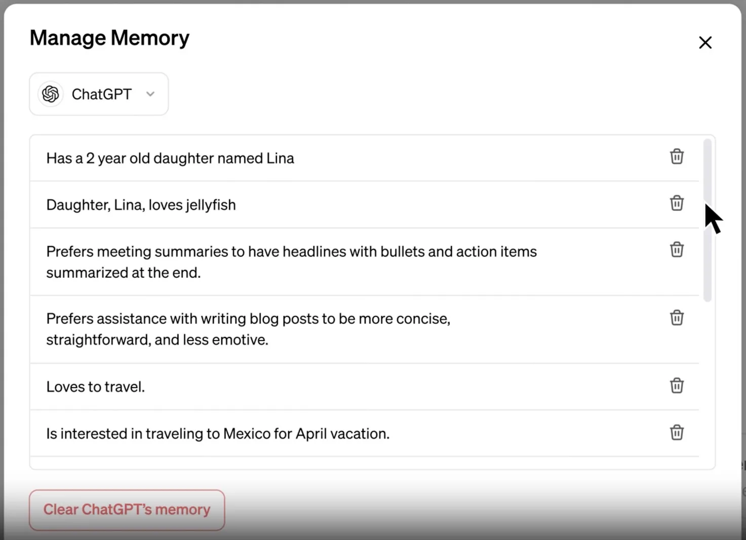 chatgpt memory